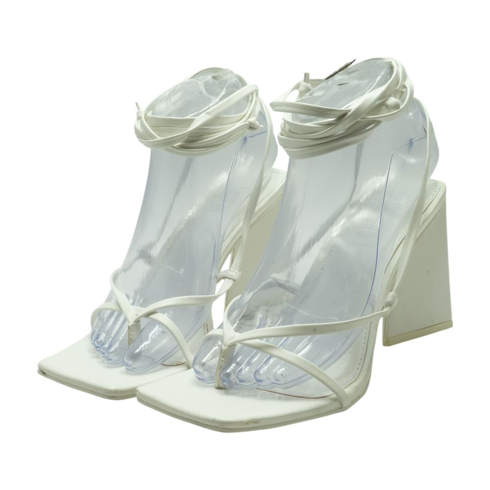 White Block Heels